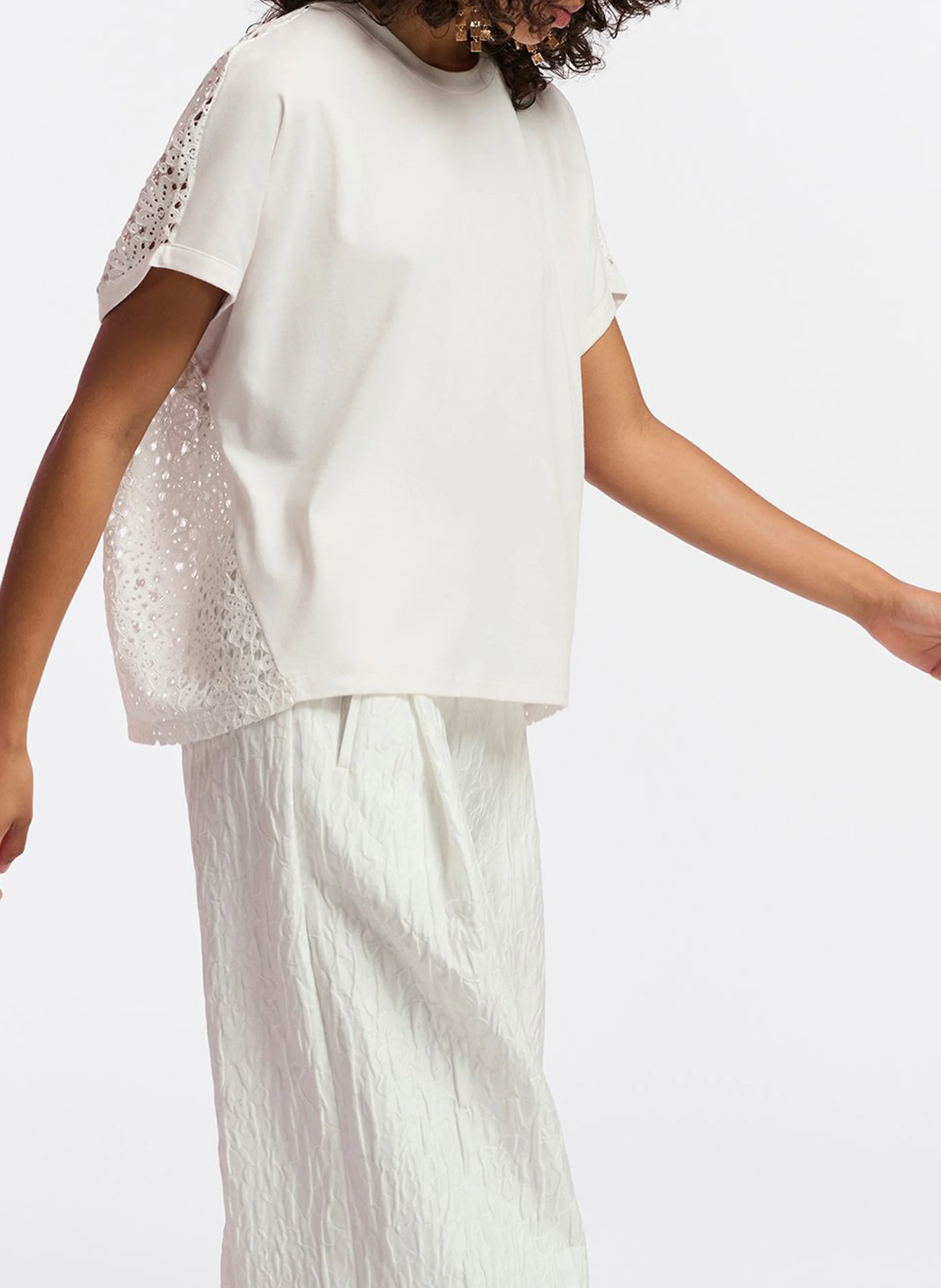 GERB - Tee-shirt ample col rond en coton bio | Blanc