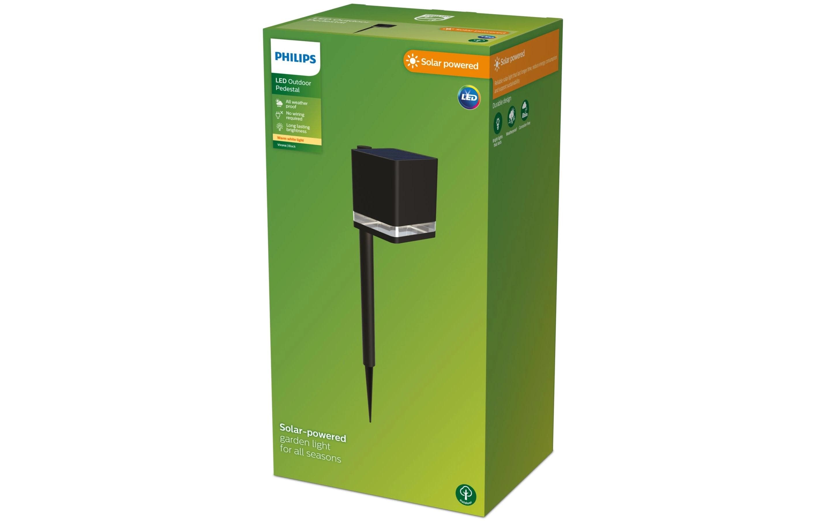 Virona Spiess Solar 1.8W 2700K schwarzPhilips 8720169386839 Aussenbeleuchtung Aussensockel-/Pfostenbeleuchtung Nicht austauschbare(s) Leuchtmittel LED