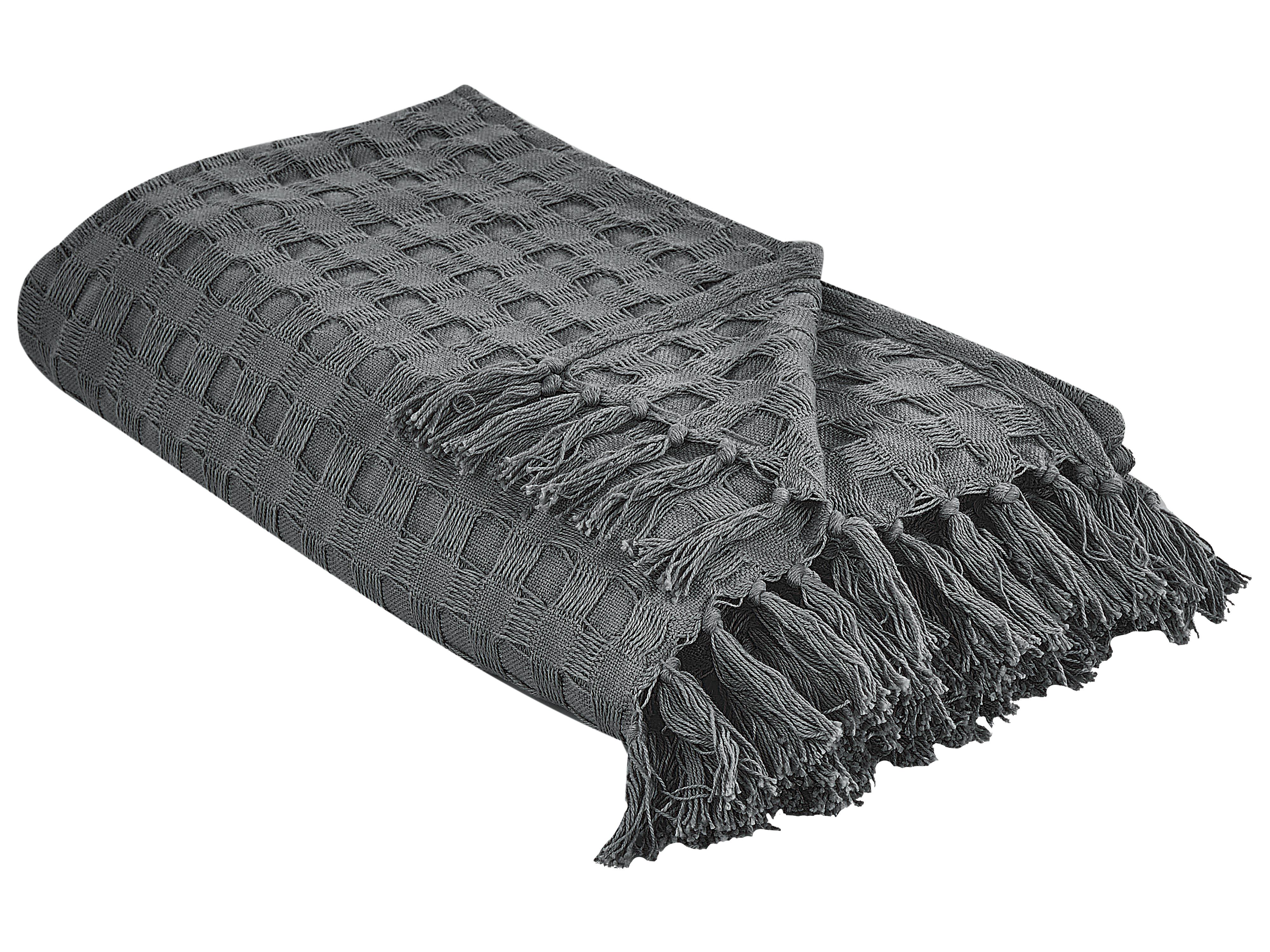 Sprei BERE Katoen 200 x 220 cm Donkergrijs