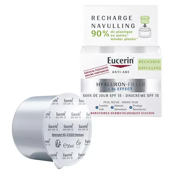 Eucerin recharge anti-âge Hyaluron-Filler + 3X Effect Crème de Jour Peau Sèche SPF15 50ml