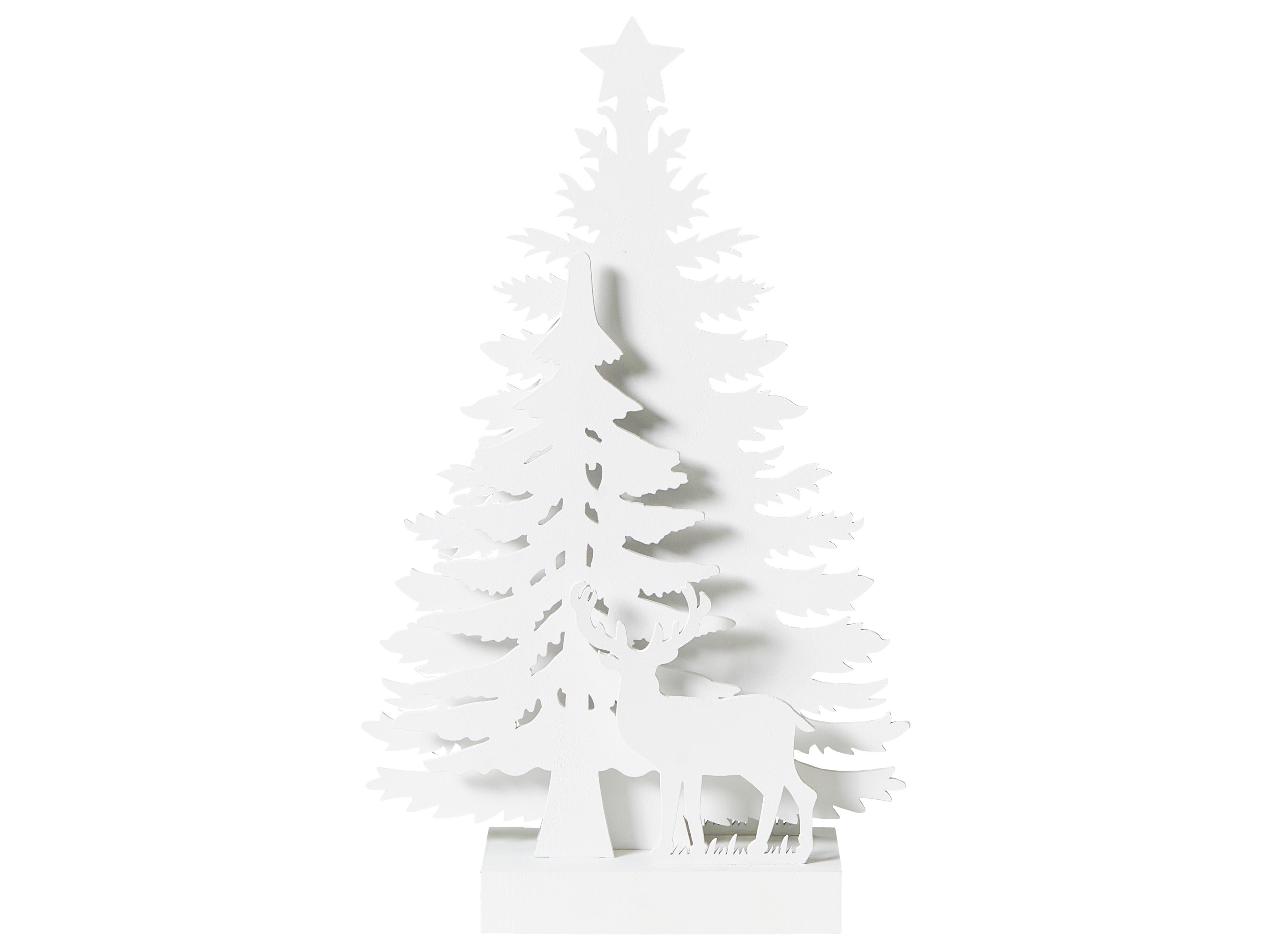 Kerstdecoratie LED FEMAN Rendier Kerstboom 36 cm Wit