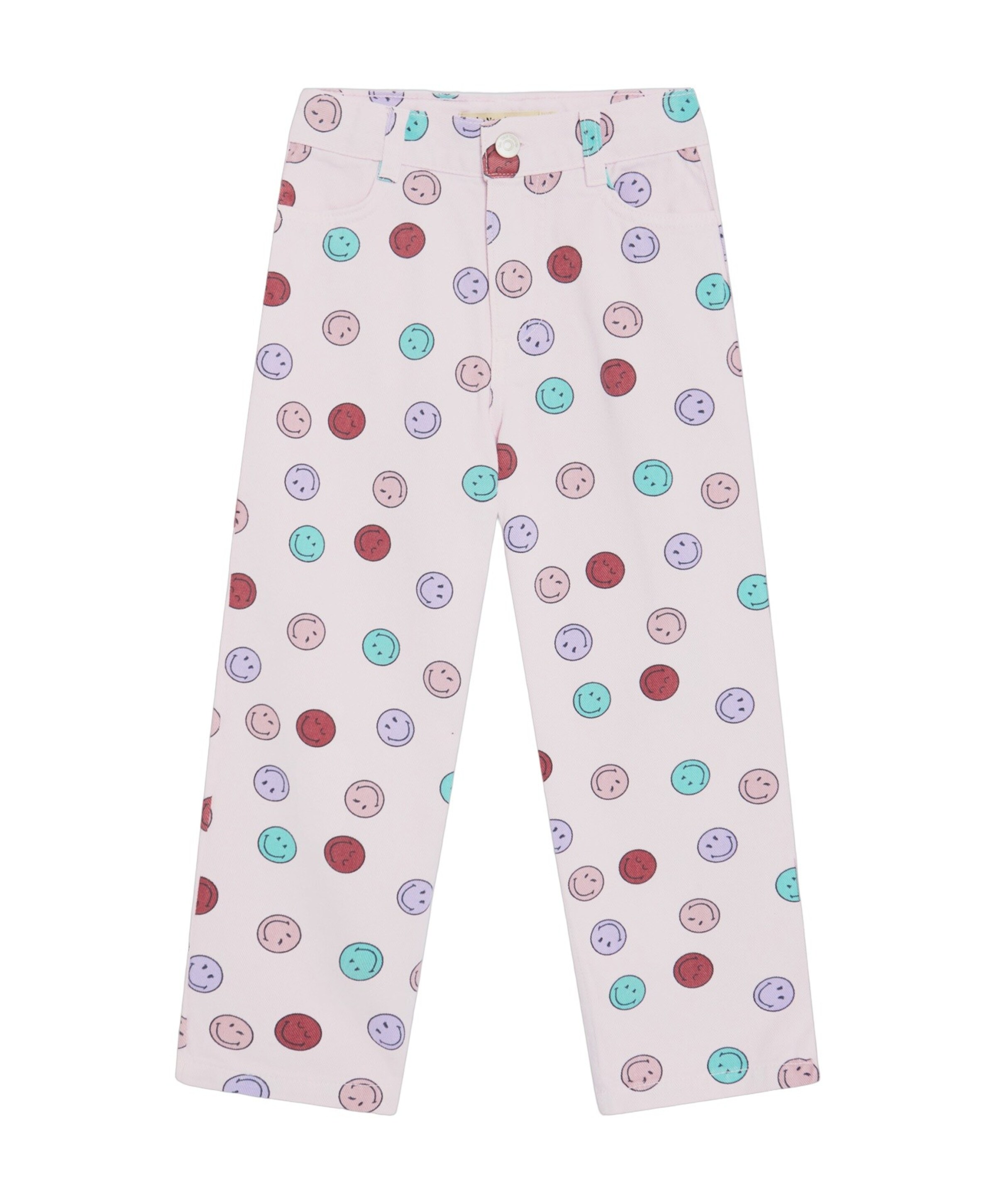 The New Society Smiley Denim meisjes jeans roze