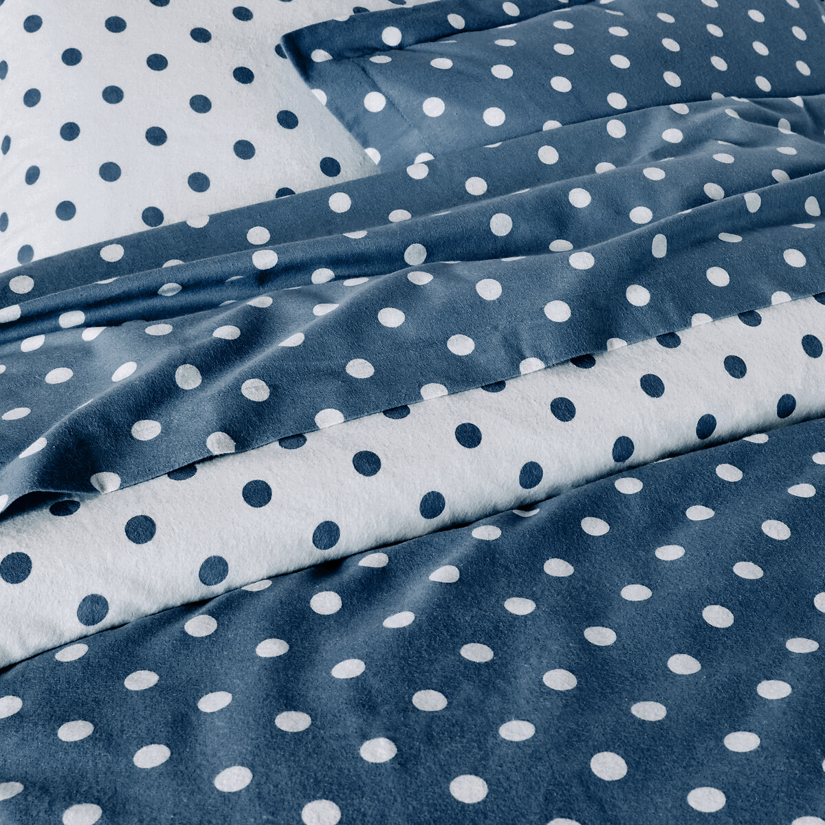 LA REDOUTE INTERIEURS<br>Capa de edredão de flanela com estampado de bolinhas, Clarisse