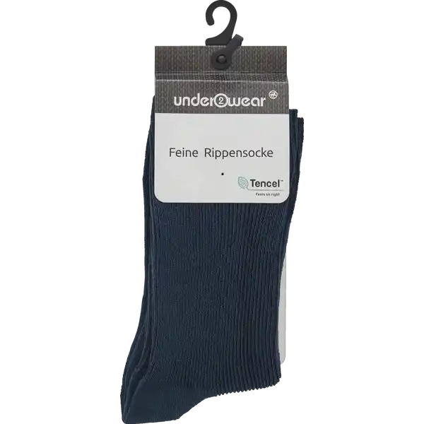 Tencel Feine Rippen Socke petrol 39 / 42