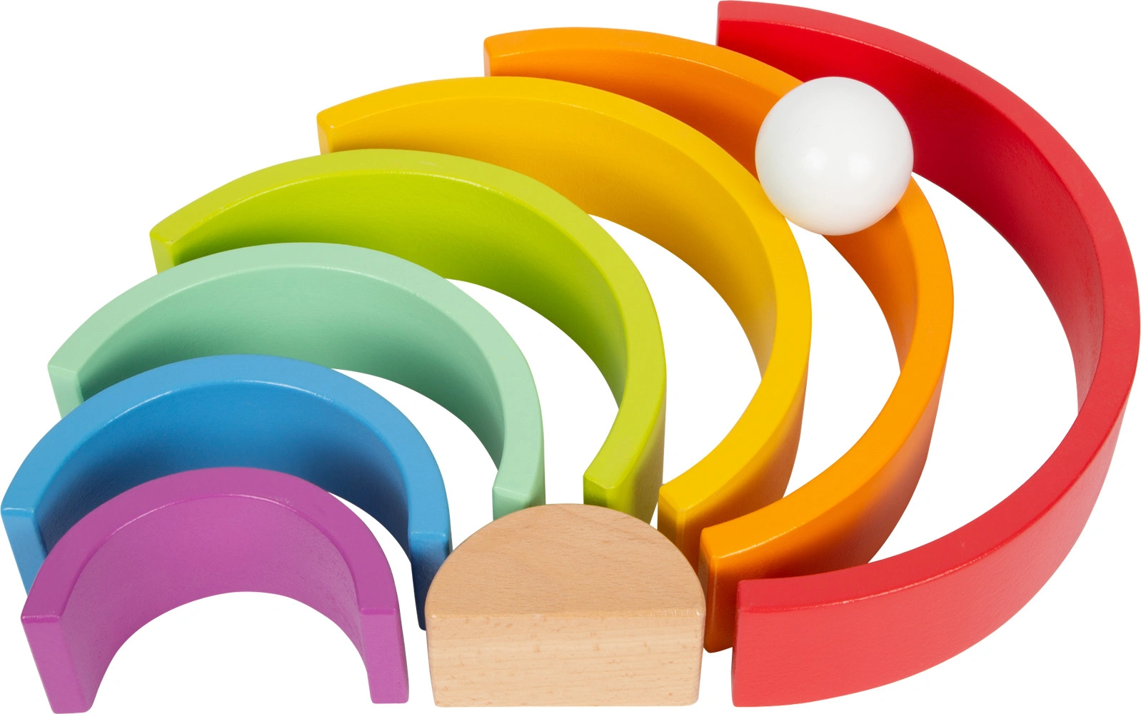 Holzbausteine GROßER REGENBOGEN 7-teilig in bunt