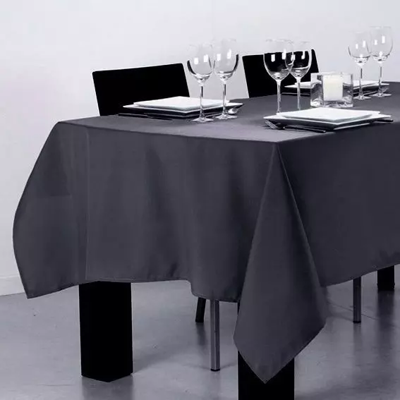Nappe rectangulaire anti tache (140 x 240 cm) Lina Gris foncé