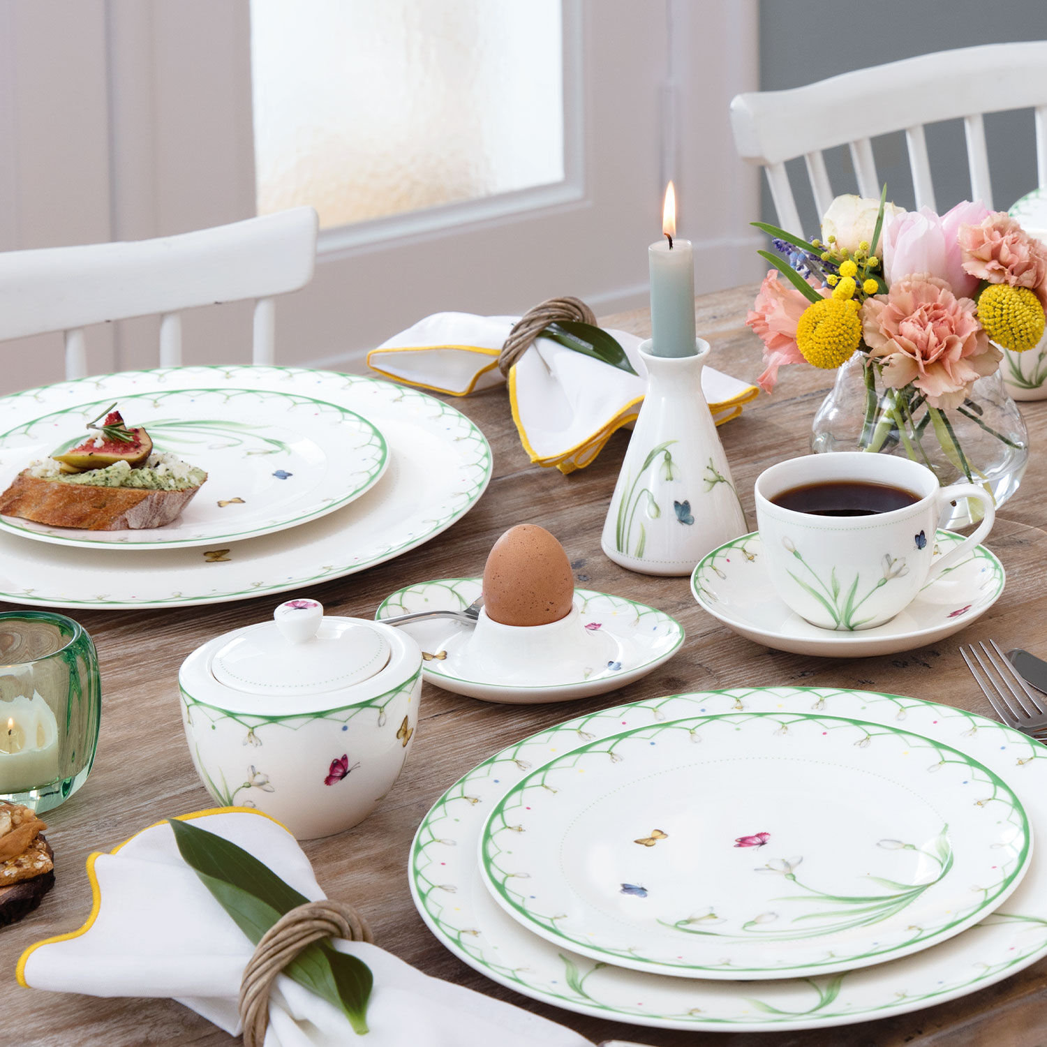 Colourful Spring Sugar bowl Green, 8.2 oz, Premium Porcelain
