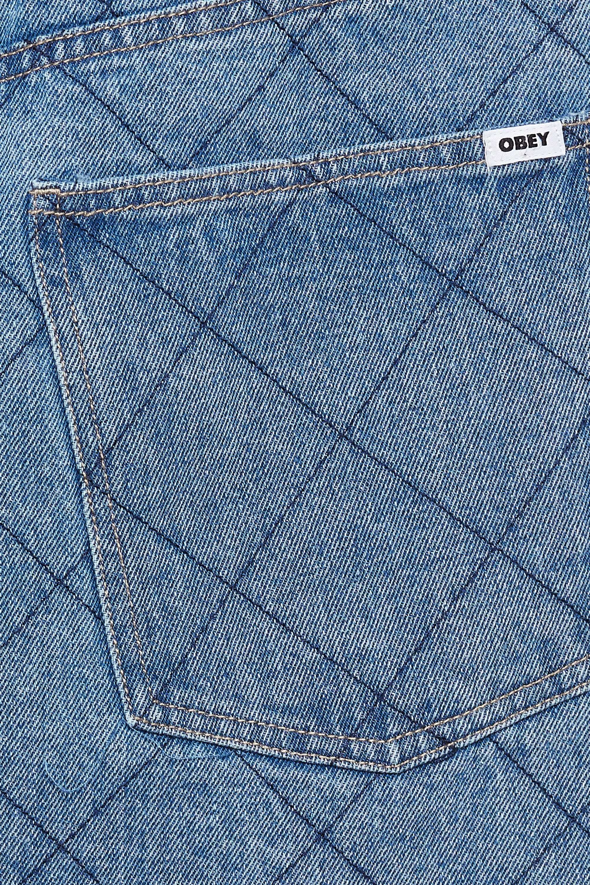 OBEY Jupe KALLIE DENIM LIN LIGHT IN Bleu