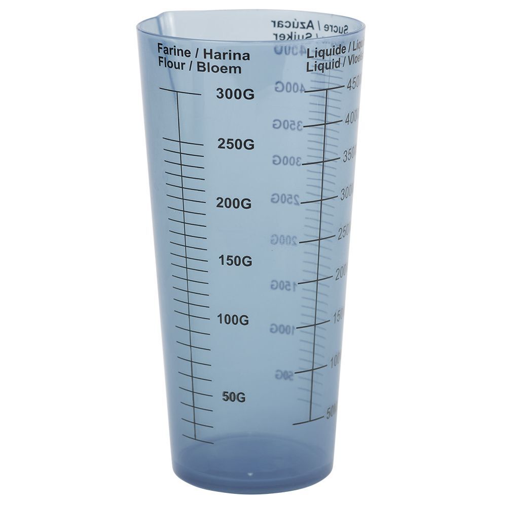 Verre doseur en plastique bleu