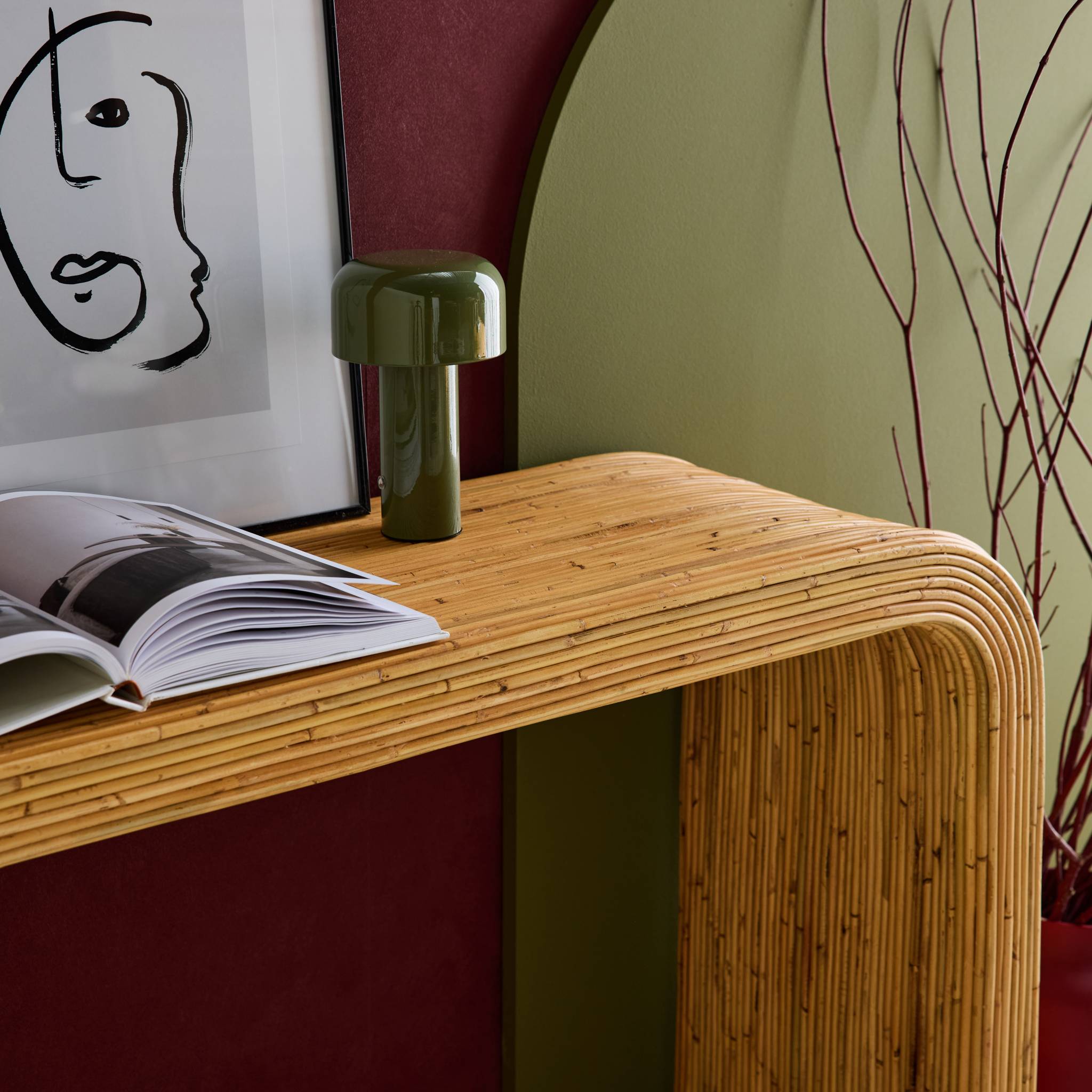 sweeek - Rotan sidetable naturel, 110cm