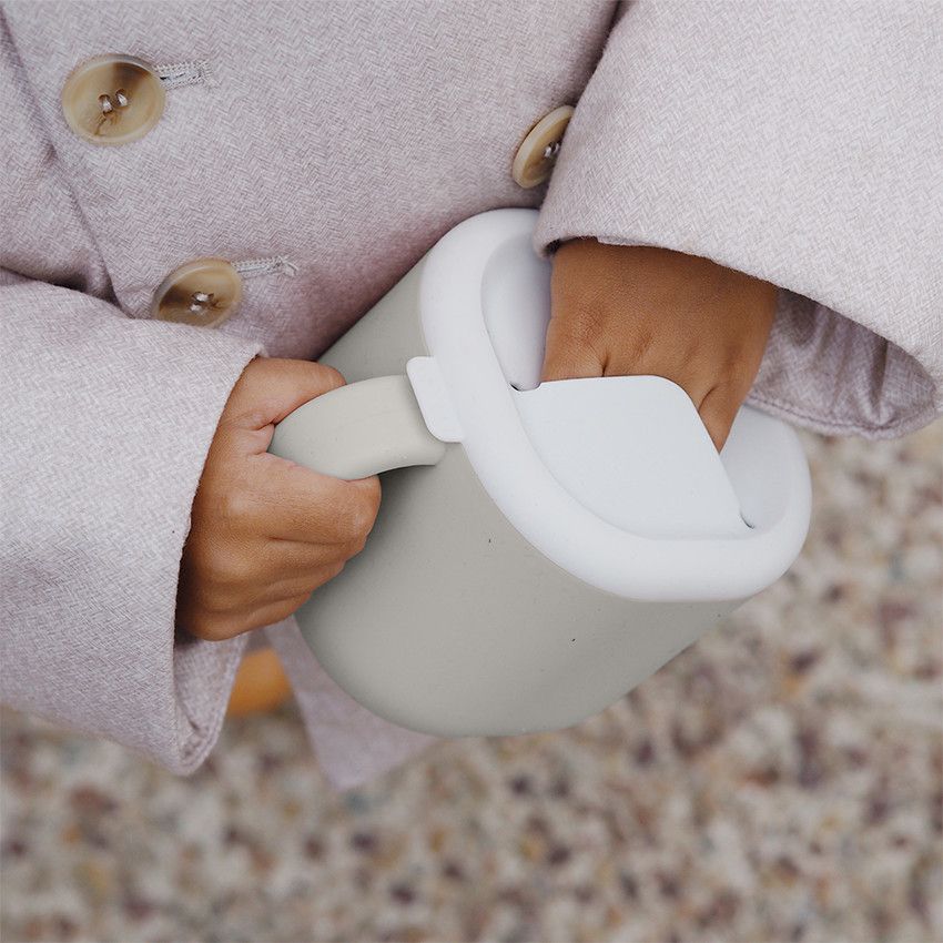 Tasse Pick & Snack en silicone velcet grey - Ecru