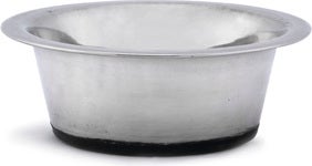 Beeztees voerbak rvs antislip D 13 cm zilver