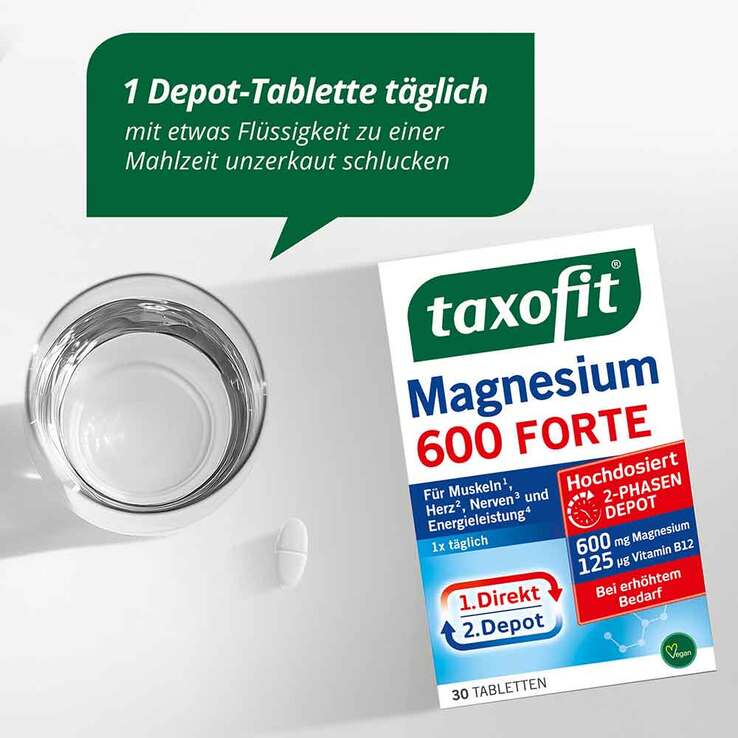 Taxofit Magnesium 600 Forte Depot Tabletten, 30 St