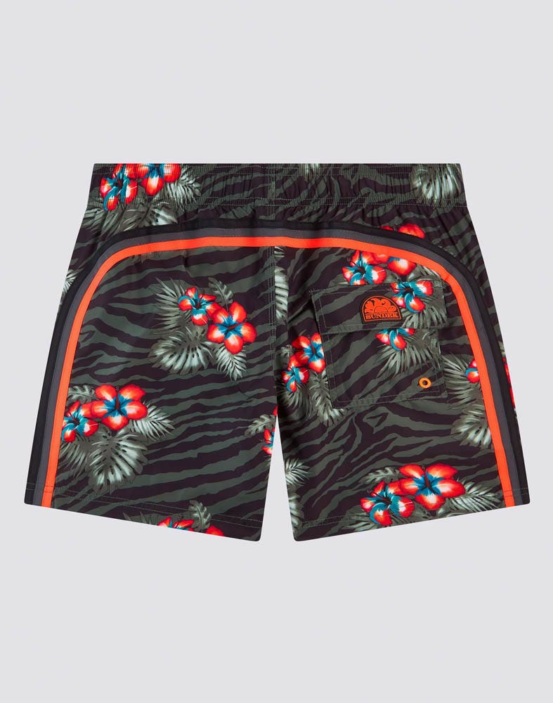 Sundek  Printed Elastic Waist Medium Swimshorts