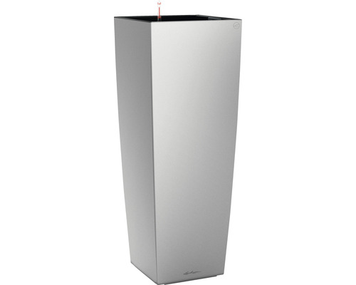 Lechuza Cubico Alto 40 plantenbak complete set H 105 cm zilver