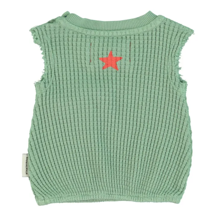 Piupiuchick Top Gaufré Hot Hot Coton Bio | Vert