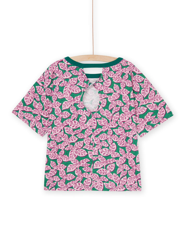 T-shirt vert à imprimé tropical