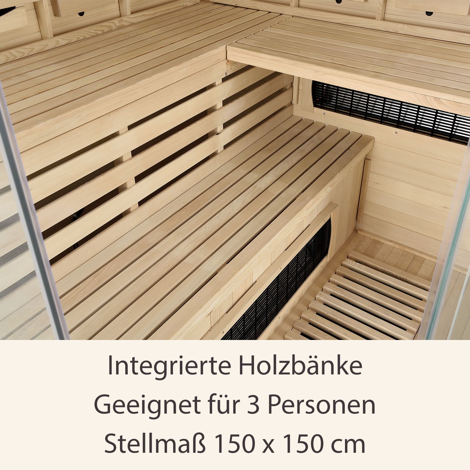 Artsauna Infrarotkabine Kiruna150 Dual Technologie – 8 Vollspektrumstrahler & 1 Flächenstrahler