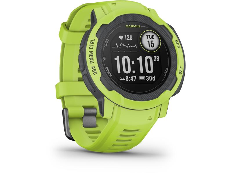 GARMIN Sportuhr Instinct 2, Limettengrün/Schwarz Multisportuhr für In- und Outdoor