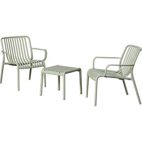 Messina loungebord med 2 stole - Dusty green