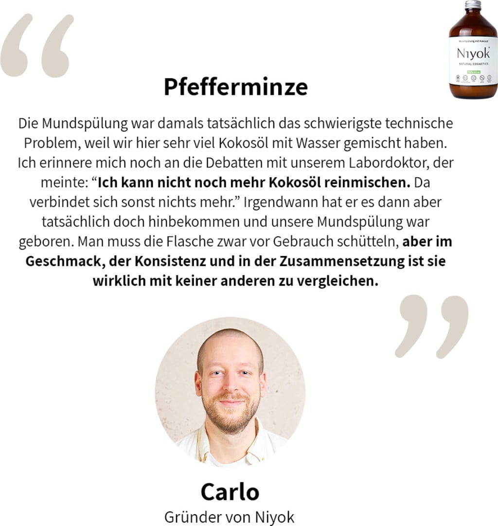 Niyok  Mundspülung Pfefferminze, 500 ml