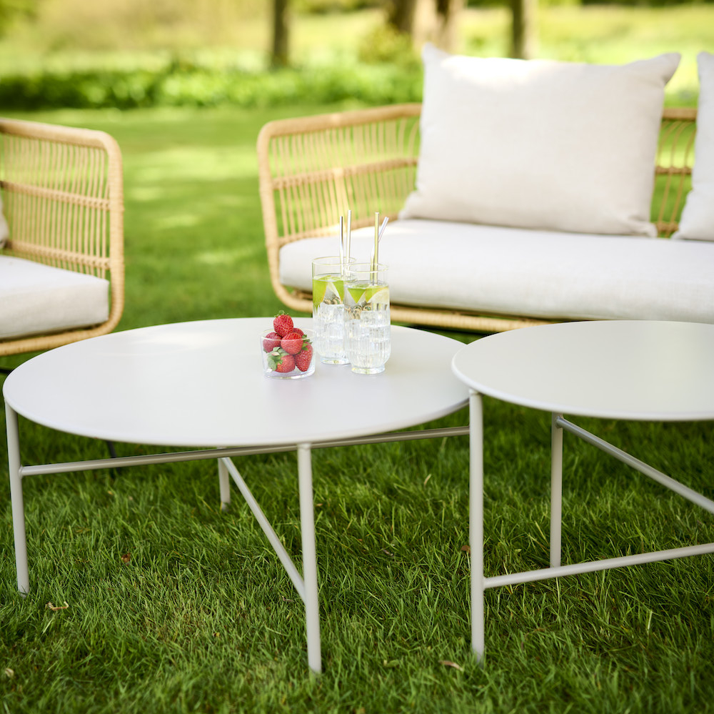 Lisomme Mila metalen tuin salontafel grijs - Ã 70 cm