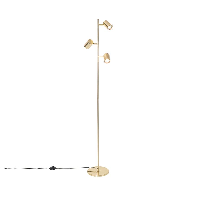 Moderne vloerlamp messing 3-lichts - Jeana