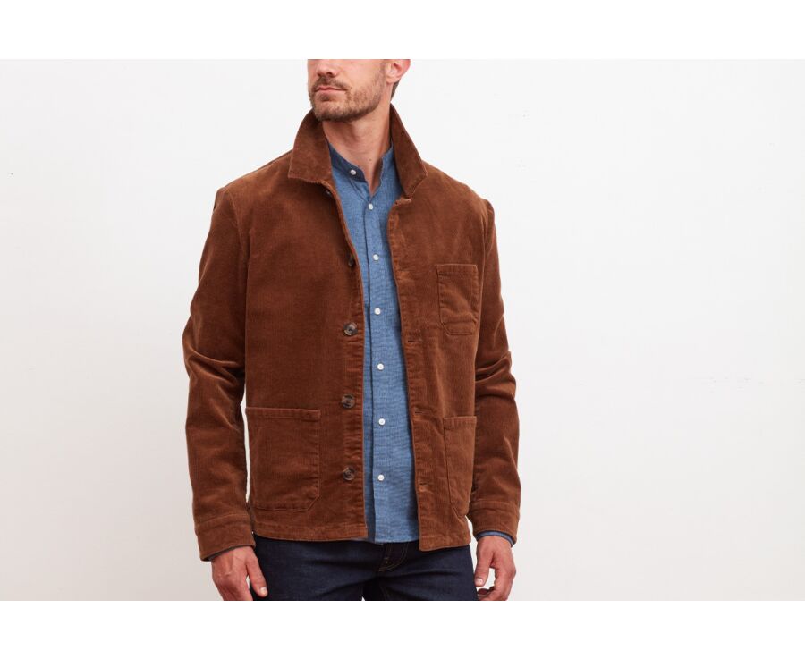 Veste velours homme Camel foncé - FIDÉLIEN