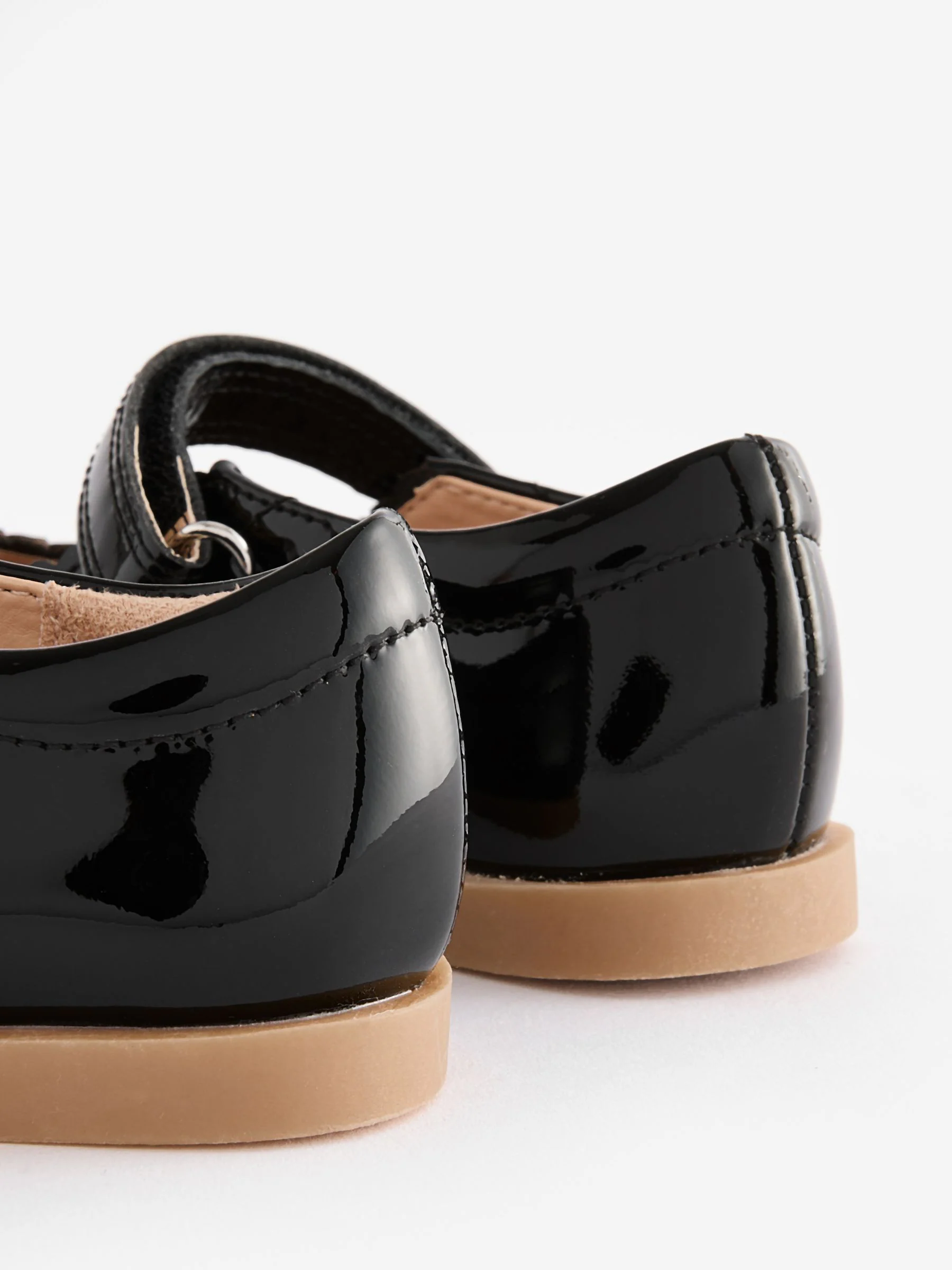 Zwart - Leren brogue schoenen met klittenbandsluiting