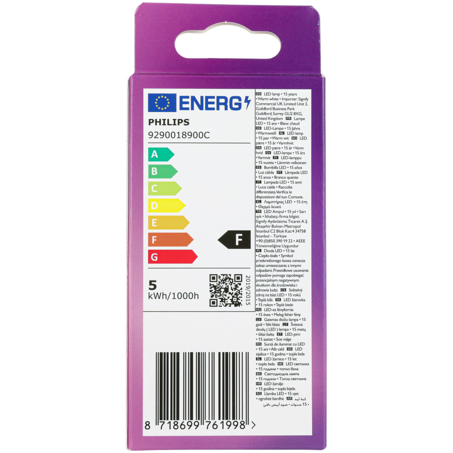 Philips LED-Kolben E27 warmweiss 4.3 W