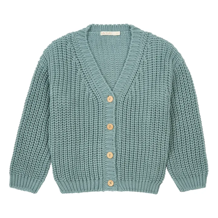 Yuki Cardigan Chunky Coton Bio | Bleu