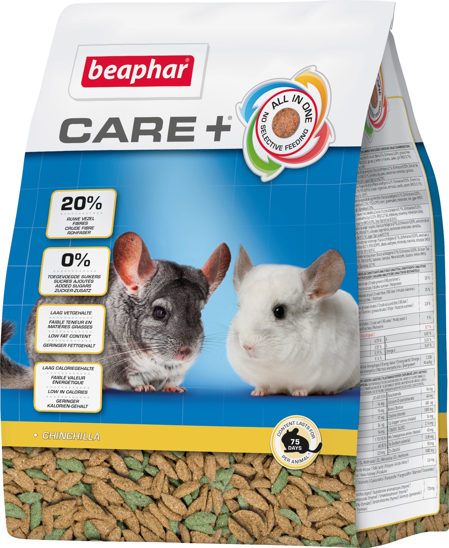 Beaphar chinchillavoer Care+ 1,5 kg