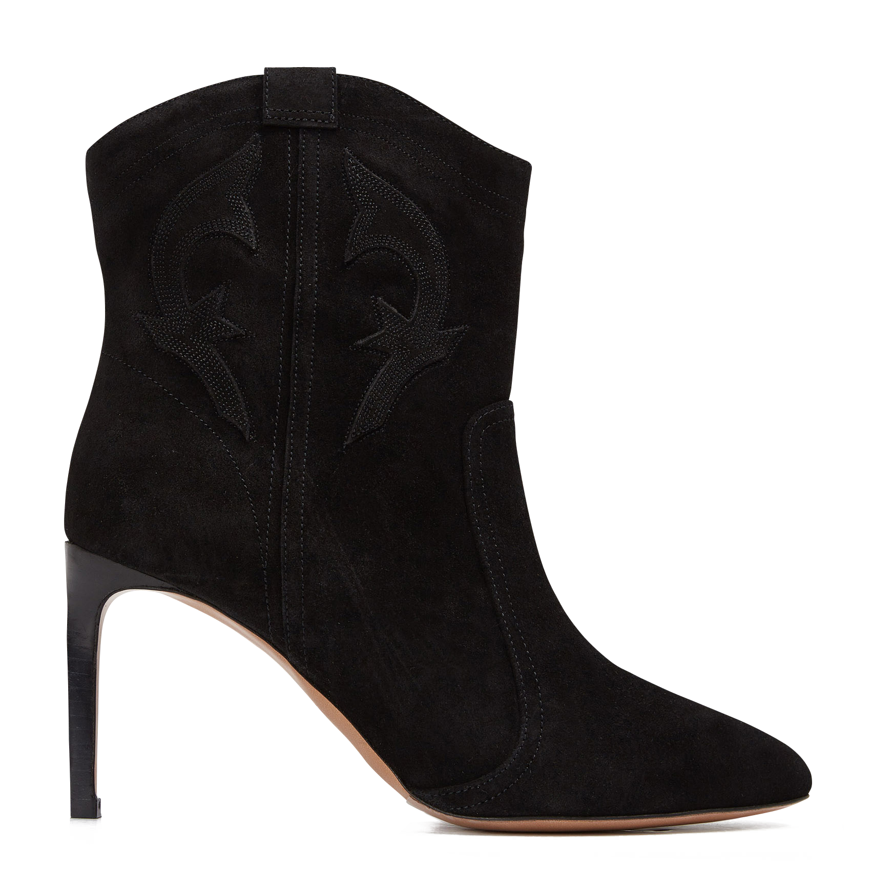 CAITLIN - Bottines à talons aiguilles en cuir | Noir