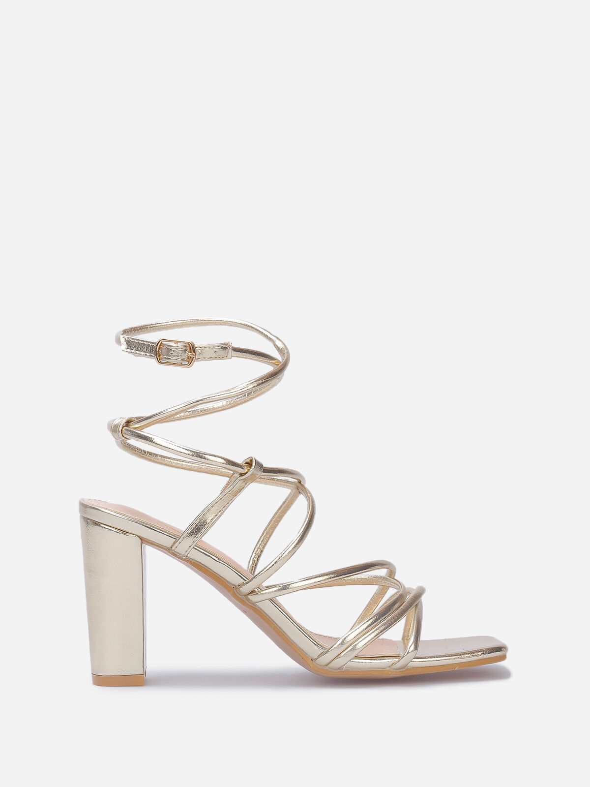 Sandales à multiples brides croisées- Doré