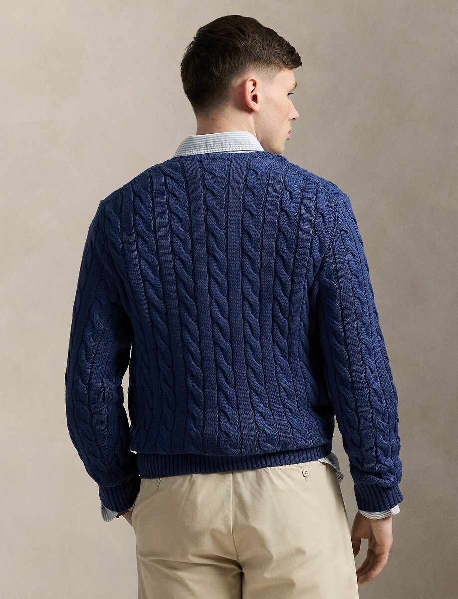 POLO RALPH LAUREN<br>Suéter de algodão trançado