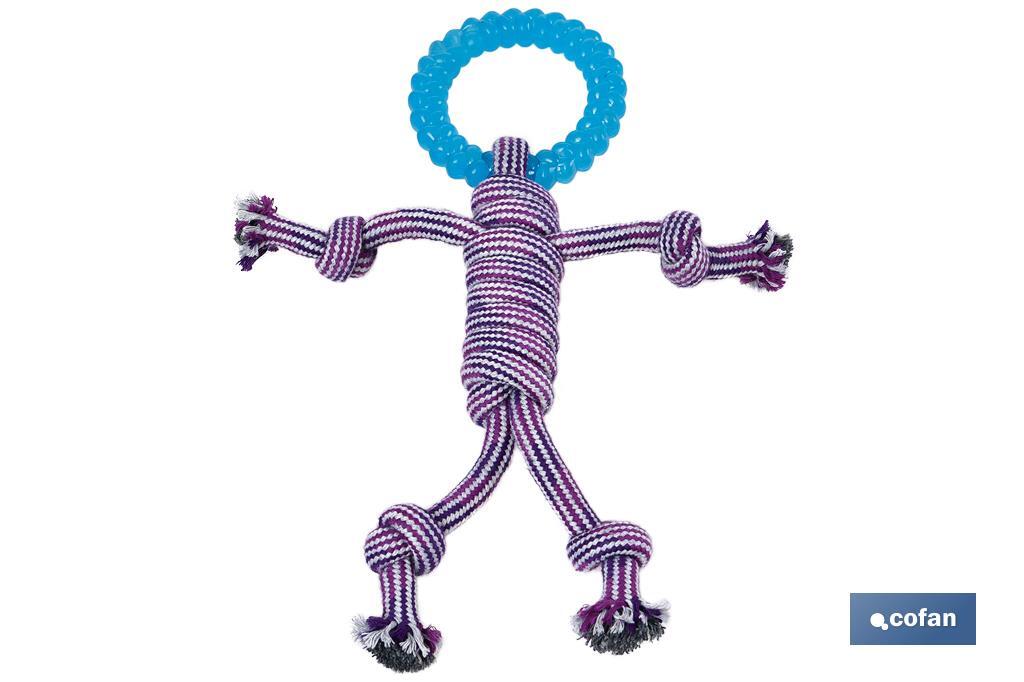 Brinquedo para mastigar para cães | Brinquedo azul para mastigar | Algodão e poliéster