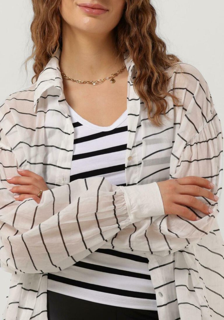10DAYS ecru 10days blouse oversized blouse stripe