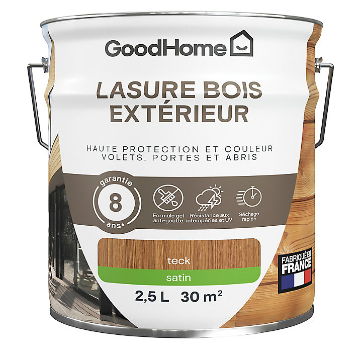 Lasure extérieure chêne doré satin 8 ans GoodHome 2.5L