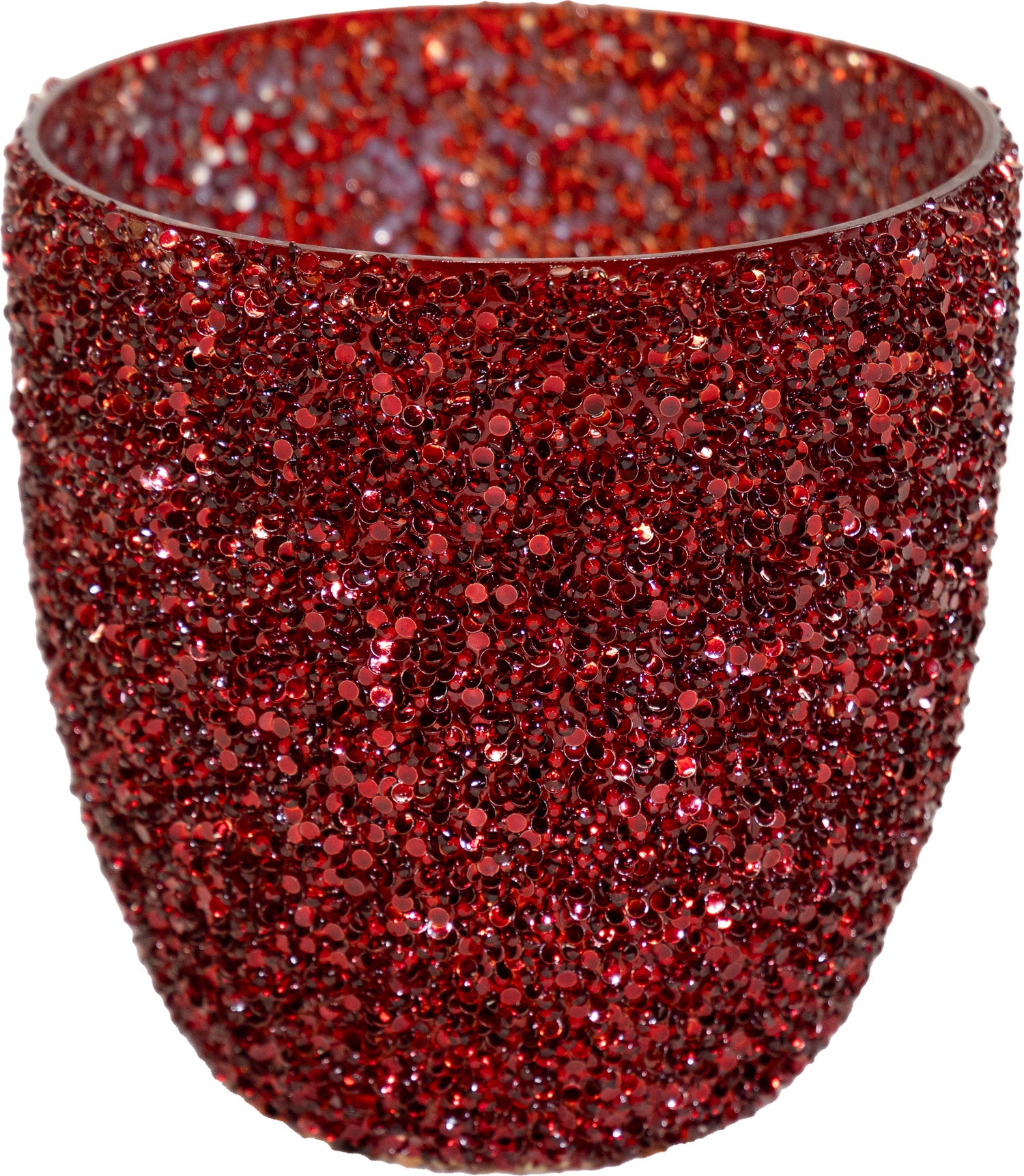 Mega Collections waxinelichthouder Strass rood D 14,5 H 15 cm