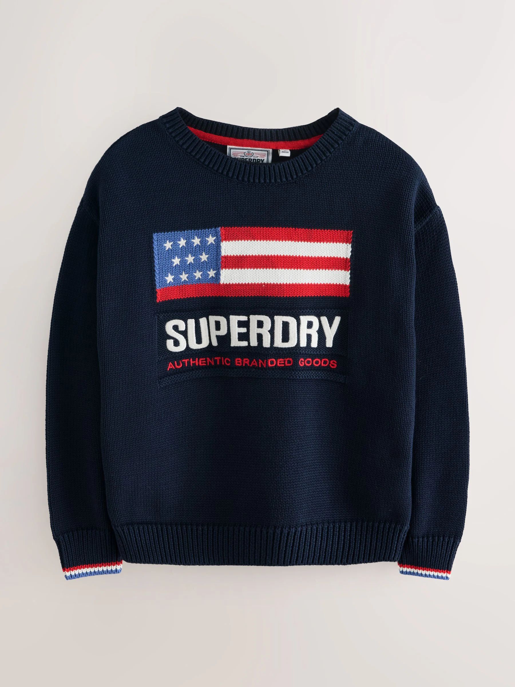 Marineblauw - Superdry gebreide trui
