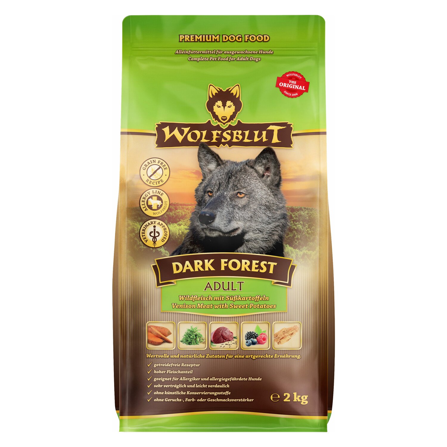 WOLFSBLUT Trockenfutter Adult Dark Forest - 12.5kg - Wild/Süßkartoffel