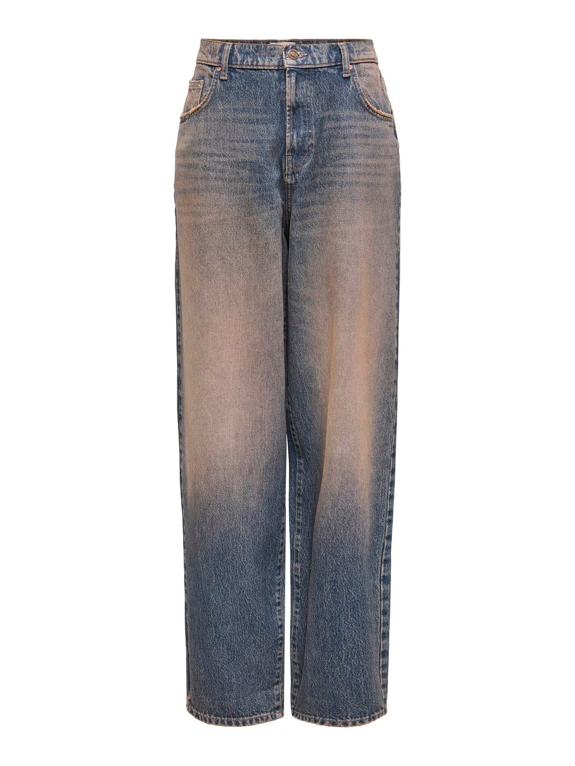 ONLWATTS Mittlere Taille Boyfriend Schnitt Jeans Dark Blue Denim