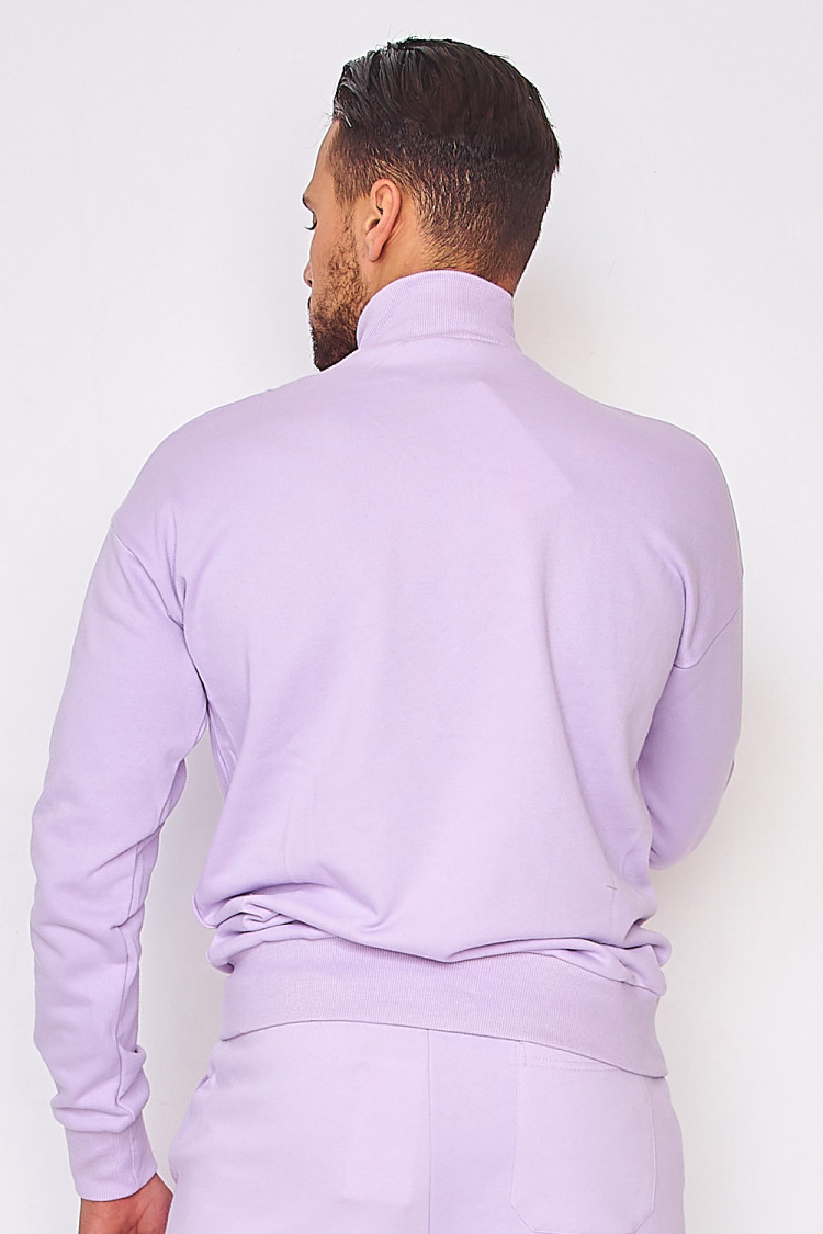 Sweat demi-zip violet