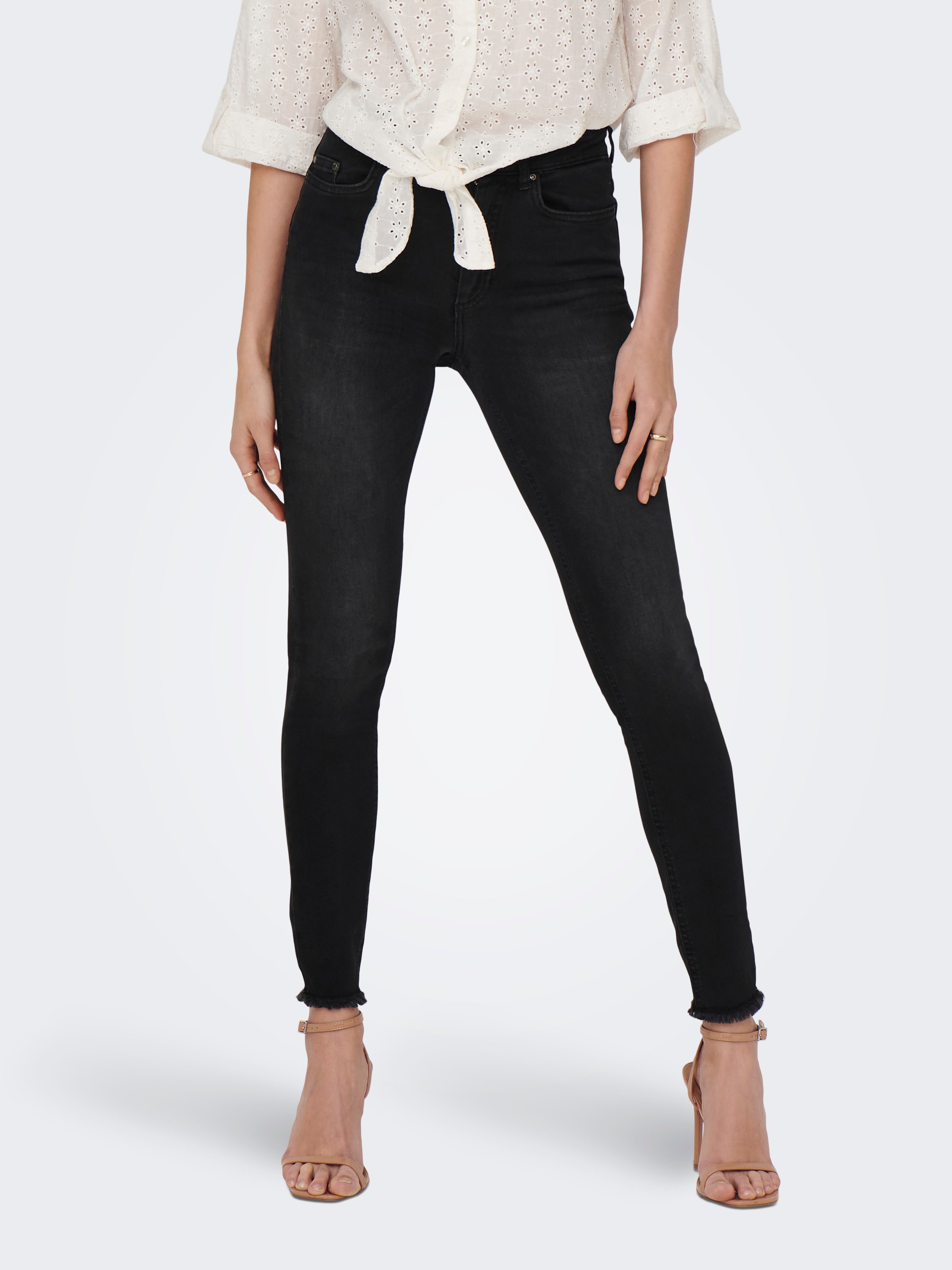 ONLBLUSH Hohe Taille Skinny Fit Jeans Washed Black