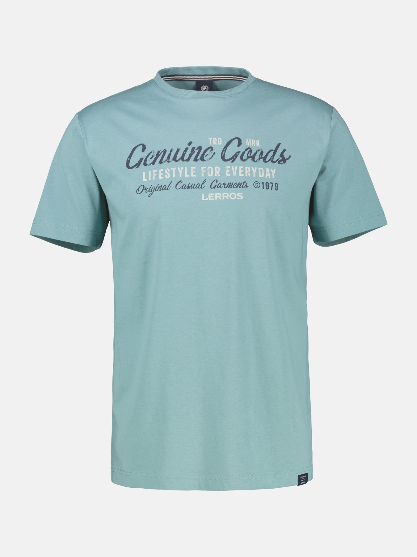 T-Shirt unifarben mit Print und 1/2-Ärmeln