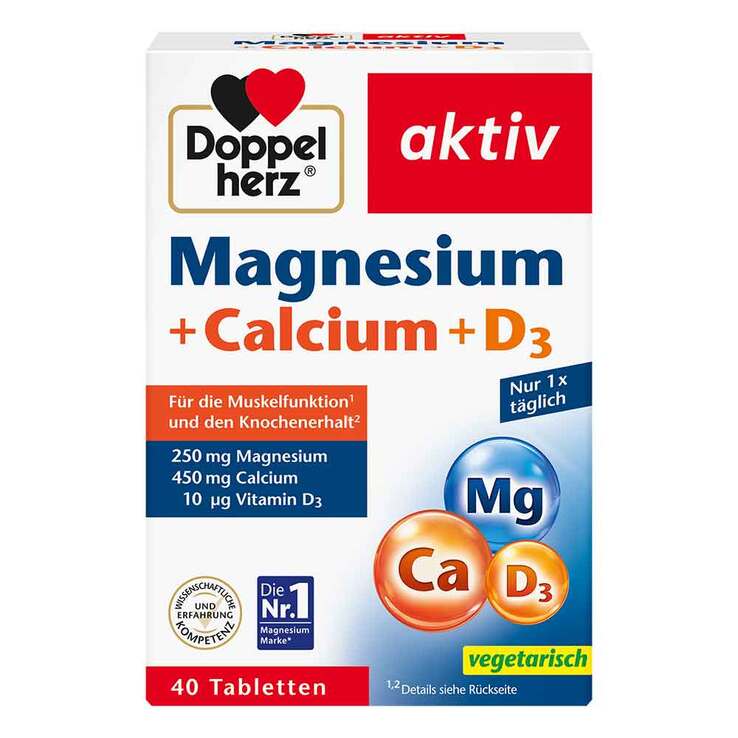 Doppelherz Magnesium+Calcium+D3 Tabletten, 40 St