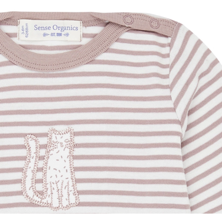 Sense Organics Langarmshirt, rose stripes