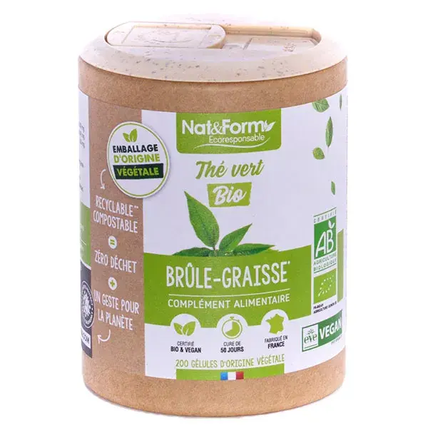 Chá Verde Orgânico Ecológico Nat & Form - 220 cápsulas