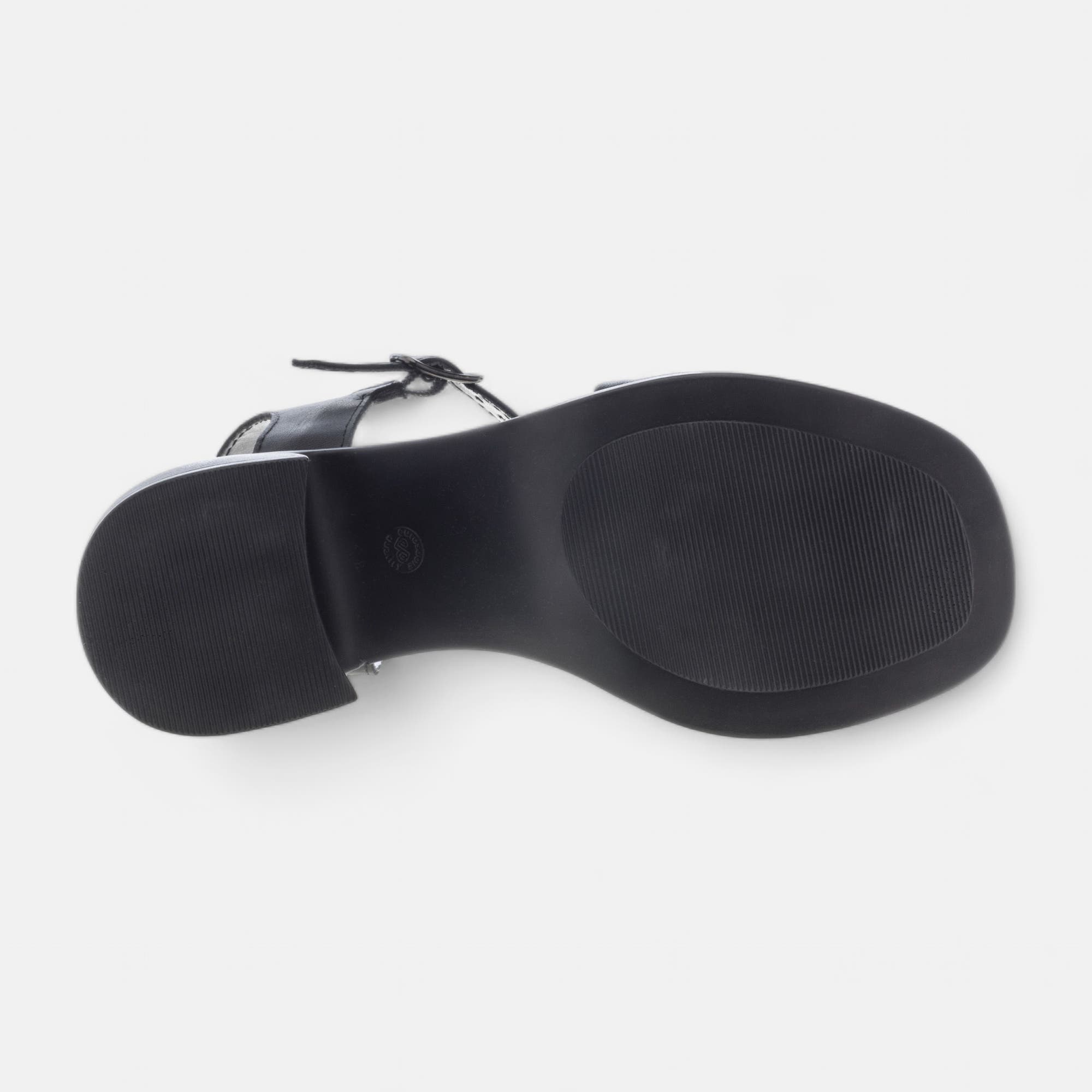 Sandales à talon Femme en cuir noir