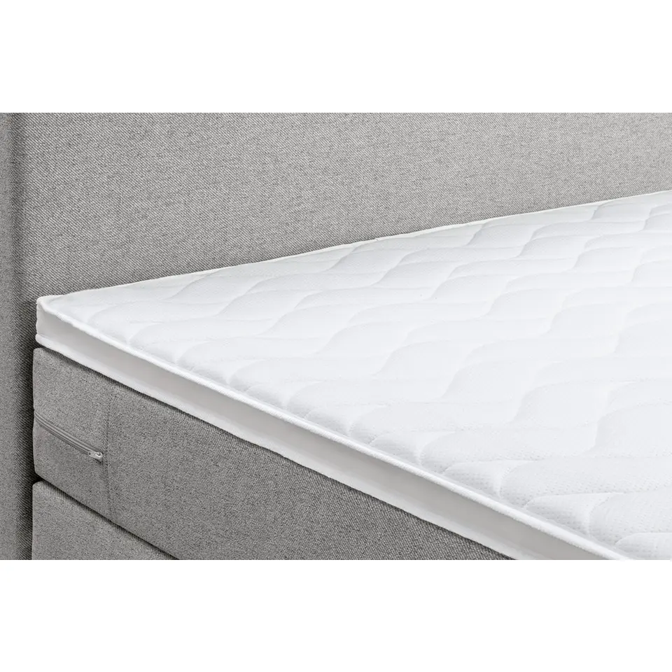 Boxspring Liv egaal - lichtgrijs - 90x200 cm - ronde poot
